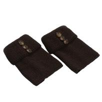 Women Knitted Boot Toppers Cuffs Short Solid Color Buttons Leg Warmers Winter Warm Snow Skiing Footless Toppers Socks tamsios kavos spalvos