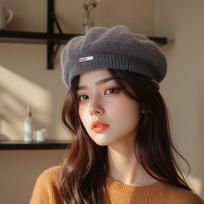 Hat Winter Beret Pullover Knitted Hat One Size