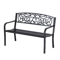 126Lx60Wx85H cm Steel Bench-Black 127 x 60 x 87 cm juoda