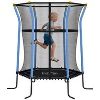 Kids Trampoline Mini Bouncer with Enclosure Safety Net For Ages 3-10 Years - Blue 163.5 x 163.5 x 190 cm