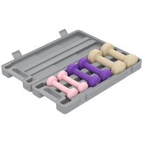 6Kg Dumbbell Set, Fitness Weight Set for Men and Women, Home Gym Workout, Pink, Purple, Brown 43 x 18 x 7.5 cm