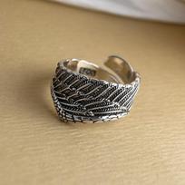 925 Silver Rings For Women Geometric Fine Jewelry Finger Adjustable Wide Retro Wing Ring For Party Birthday Gift resizable
