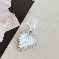 Crystal Rhinestone Inlaid Love Heart Water Drop Phone Dust Plug Pendant Jewelry Apple interface