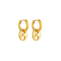 Fashion gold and steel two- splicing pig nose earrings, earrings, niche contrasting earrings, ear buckles, Christmas gifts auksas