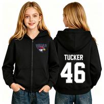 Girls Hooded Long Sleeve Zip Up Jacket Casual Comfortable Top, Full Front Zipper Outerwear for Toddler Youth 120 juoda