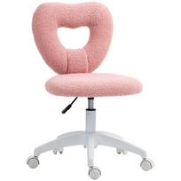 Desk Chair, Office Chair, Heart-Shaped Backrest, Padded, Pink 56 x 45 x 88 cm rožinė