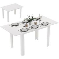 Prailginamas valgomojo stalas, 120-160 x 70 cm, Reguliuojamas virtuvės stalas 4-6 žmonėms, MDF, Aukšto blizgesio baltas 160 x 80 x 78 cm