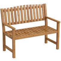 Garden Bench 2-Seater Weatherproof Wooden Bench with Slatted Design Armrests, Wooden Seating Bench up to 320 kg 112 x 64 x 92 cm Natural Wood 112 x 64 x 92 cm