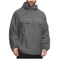Men Waterproof Windbreaker, Lightweight Hooded Raincoat For Daily Casual L