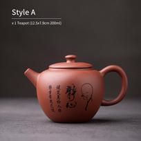 200ml Ceramic Teapot Original Mineral Vermilion Clay Purple Clay Antique Kung Fu Tea Set A