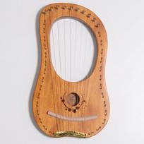 16-String Solid Wood Lyre Harp with Veneer Finish natūrali spalva