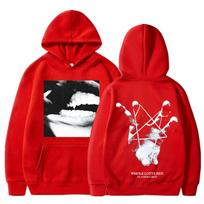 Raperio Playboi Carti Hoodies Muzikinis albumas Whole Lotta Red Megztiniai 90-ųjų Vintage Hip Hop Mada Per didelis Puloveris Streetwear XL raudona