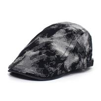 Washed denim beret retro forward hat ink fashion denim cap men's and women's hats adjustable juoda