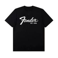Summer New Fender Jimi Hendrix Fender Electric Guitar Print Graphic Tshirt Mens Short Sleeve Tshirt Street Wear Summer Tops 4XL brown