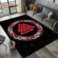 Odin Viking Symbol Valknut Nordic Valhalla Carpet Rug for Living Room Bedroom Home Sofa Decoration,Area Rug Non-slip Floor Mat 40x60cm( 15x23in )