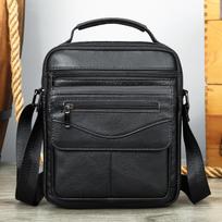 New Shoulder Bag, Men's Leather Vertical Crossbody Bag, Small Toe Cover Layer, Cowhide Casual Shoulder Bag, Men's Backpack juoda