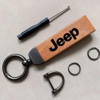 Jeep automobiliui Vintažinis odinis raktų pakabukas Žiedas Cinko lydinio grandinėlė Raktas Jeep Grand Cherokee Wrangler JK Gladiator Compass Renegad