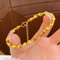 Luxury 24K 9999 Pure Gold Real Gold Women's Disco Ball Twist Bracelet auksas
