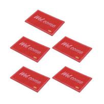 5Pcs Miniature Rugs Realistic 1/12 Scale Tiny Welcome Mat Miniature Floor Mats for Doll Mansion Entrance Porch 5pcs raudona