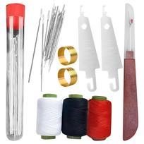 Sewing Kit with Needles Threads Thimbles Seam Ripper Threaders for Hand Sewing Repairs Home Travel Emergency Use One Size