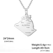 Dreamtimes Algeria Map City Name Necklace Pendant Stainless Steel Map of Algerian Chain Africa Country Jewelry Gift