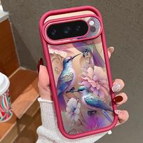 Soft TPU Phone Case For Google Pixel 10 9 8 7 Pro Pixel 9 10 Pro XL 7A 8A 9A Shockproof Blue Bird Flower Pattern Silicone Cover Google Pixel 8