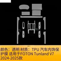 TPU Interior Protective Film for Foton Mars 9 2023 Anti-Scratch Self-Healing Transparent Sticker Set / Matte transparent / RHD juoda