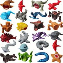 24 vnt. Jūros Valgytojo Bloop Gran Maja Figūrėlės Namų Dekoro Modelis Mini 2,5-5CM Giliavandenio Monstro Figūrėlės Namų Dekoro Ornamentai 2.5-5CM