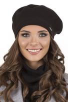 Vivisence Elegancki Beret Damski Czarne Ciepłe Nakrycie Głowy z Wełną Model 7005