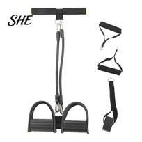 Resistance Bands with Handles Women Pedal Band Handle, 2/4/6-Tube Abdomen Waist Arm Legs Ankle Puller Exercise Equipment Workout Band, Sit-Up Tension S juoda