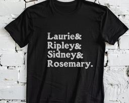 Heroines of horror shirt, Halloween shirt, Scream shirt, gothic shirt spooky season, Aliens movie t-shirt, Rosemary’s Baby, alien, scream L