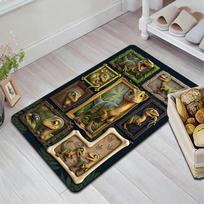 Dinosaur Compilation Pattern Rug Floor Mat for Living Room or Bedroom Soft and Comfortable Carpet a Gift for Birthday and Holiday. 40x60cm( 15x23in ) įvairiaspalvis