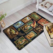 Parasaurolophus Portrait Gallery Pattern Rug Floor Mat for Living Room or Bedroom Soft and Comfortable Carpet a Gift for Birthday and Holiday. 40x60cm( 15x23in ) įvairiaspalvis