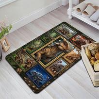 Prehistoric Dinosaur Compilation Pattern Rug Floor Mat for Living Room or Bedroom Soft and Comfortable Carpet a Gift for Birthday and Holiday. 40x60cm( 15x23in ) įvairiaspalvis