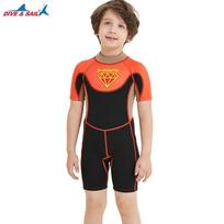Kids 2.5mm Short Sleeve Full Wetsuit Snorkeling Surfing Swimming Diving Warmth Protection Boys Spring Summer Autumn Small