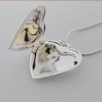 Men Women Chain Jewelry Lover Photo Picture Locket Necklace Heart Shaped Pendant sidabras