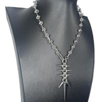 Punk Grunge Rock Rivet Clavicle Chain Cool Long Spike Pendant Handmade Necklace Goth Charm Jewelry Hip Hop Accessories Gift
