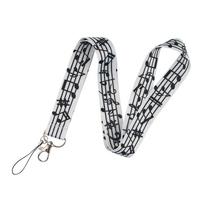 Ring Holder Name Tag Holder Badge Holder Keys Keychain ID Card Pass Hang Rope Music Symbols Lanyard A