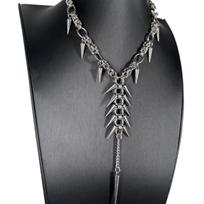 Punk Grunge Rock Rivet Long Pendant Chain Cool Fashion Handmade Geometric Necklace Goth Charm Jewelry Hip Hop Accessories