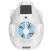 Saulės energija maitinamas apsauginis šalmas 6 ventiliatoriai Bluetooth išmanus vėsinimas Atsiliepimas į skambučius Statybinis šalmas Color: White