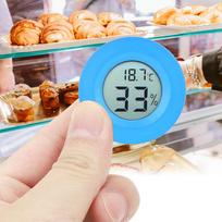 Mini Circular Embedded Digital LCD Thermometer Hygrometer Humidity Temperature Meter IndoorBlue Color: Yellow, Red, White, Blue, Green, Black (Opt