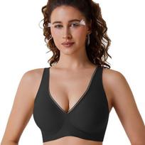 Women Plus Size Seamless Wirefree Soft Support Gathering Anti Sagging Bra S juoda