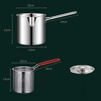 Stainless Steel 304 Deep Frying Pot Kitchen Fryer With Strainer Tempura Fryer Pan Fry Pot Chicken Fried Chicken Cooking Tools