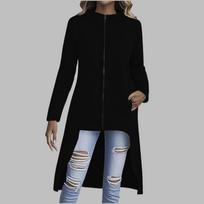Women's Zip Up Hoodie Jacket Long Length Casual Fall Winter Coat with Pockets L juoda