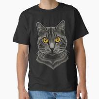 Noir Representation Of A Cat Silhouette Using O Made In Usaaus Tshirt S2xl S