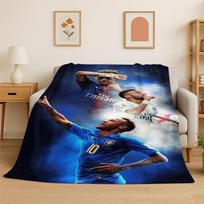 Football N-Neymar Sport Star Soft Flannel Throw Blanket,Cozy Blanket for Bed,Couch,Sofa,Bedroom,Living Room,Travel,Picnic kids 75x90cm