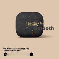 AirPods 4 Case [Smooth Everything Black], Apple Earphone Case, Wireless Bluetooth Earphone Cover, Shockproof Creative Anti-Slip Shell Storage Box