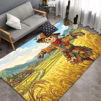 Cute Cartoon Fishing Bear Jungle Flannel Rug Wild Animal Water Floor Doormat Soft Carpet Kids Bedroom Living Room Nature Gift 40x60cm( 15x23in )