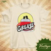 Grease - Vintage Style Cartoon Graphic Natural Crewneck T-shirt - Unisex | Classic Movie Shirt | 4XL
