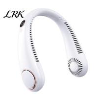 Portable Neck Fan Bladeless Fan, USB Rechargeable Personal Cooling with Digital Hanging Display, 5 Speed Quiet Hands Free for Outdoor Trave balta